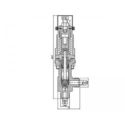 Клапан бронзовый поддержания давления угловой штуцерный сильфонный 522-35.3992 (ИПЛT.49414124) 